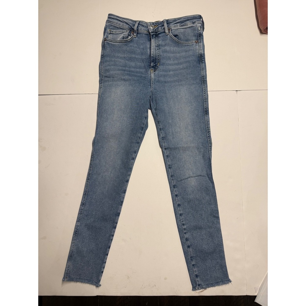We The Free People Skinny Jeans Size 29 Medium Wash Raw Hem High Rise‎ Denim